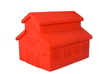 Barn, One Side Open 3d printed Photo Polished Red Plastic