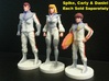 Carly homage Space Woman 6.4inch Full Color Statue 3d printed Family Portrait with Spike, Carly and Daniel. Models were printed in Full Color Sandstone. Each figure sold separately.