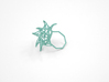 Aster Ring (Small) Size 9 3d printed Teal Nylon (Custom Dyed Color)