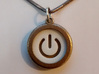 On Button Circular Frame Pendant Insert 3d printed Stainless steel frame with white strong and flexible insert