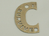 I Survived The Big C Pin/Pendant/Fob, Cut-Through 3d printed Raw Bronze