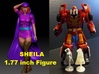 Sheila of D&D 1.77inch Figure 3d printed 1.77 inch Sheila printed in Polished Metallic Plastic and Frosted Ultra Detail (Clear material) with Generations Deluxe Class Rodimus figure. Rodimus figure sold separately.