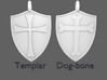 Medieval Shield Pet Tag / Pendant 3d printed Chose the style of the cross for your pendant