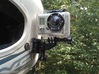 Compact 90 Degree Elbow Mount for a GoPro 3d printed Mounted on a helmet using the standard GoPro flat adhesive mount. 