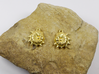 Cristellaria earrings 3d printed Cristellaria earrings in polished gold steel