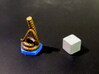 Catcher Tokens (5pcs) - "Whip" version 3d printed Painted token (pentagon base). 10mm cube for scale.