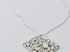 Boxed Floral - Pendant Necklace 3d printed polished silver / Get Bli