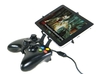 Controller mount for Xbox 360 & Lenovo IdeaTab A30 3d printed Side View - A Nexus 7 and a black Xbox 360 controller