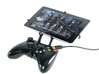 Controller mount for Xbox 360 & Lenovo IdeaTab A21 3d printed Front View - A Nexus 7 and a black Xbox 360 controller