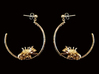 Chameleon Hoops  3d printed Gold Hoops Earrings 