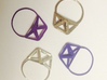 Simplify (Amplituhedron Ring) Statement Ring  3d printed Steel, blue, raw silver and purple are shown here