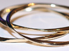 Twisted Bangle Bracelet LARGE 3d printed 3D Printed Twisted Bangle Bracelets in Polished Brass