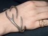 Antlers Ring 17mm  3d printed Shown with stainless steel bracelet