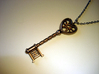 Heart Key Pendant 3d printed Stainless steel - Photo of an actual item (chain not included)