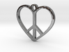 Peace Sign Heart Love Pendant 3d printed 