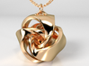Rose Ball Earring / Pendant With Bail 15mm 3d printed Polished Brass