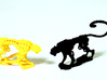 ~cheetah 2 Piece 50% 3d printed yellow has tail still attached to the base