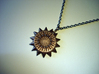 Steampunk Spiked Sun Pendant 3d printed Stainless Steel - Photo of printed item (chain not included)