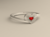 Heart of ruby ring 3d printed 