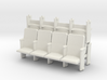 HO Scale 4 X 3 Theater Seats  3d printed 