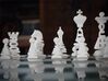 Typographical Chess Set 3d printed Close up of white set