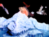 Happy Penguin Pendant 3d printed Ice Mountain. Acrylic on canvas.