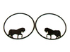 Horse Hoop Earrings 50mm 3d printed Horse Hoop Earrings 50mm printed in Black Strong & Flexible.