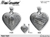 Razor Heart Pendant 3d printed 