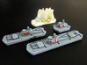 Military & Sailing ships (4 pcs) 3d printed Hand-painted ships, White Strong Flexible.