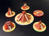 Mayan Pyramids and Calendar center (6 pcs) 3d printed Hand-Painted White Strong Flexible.
