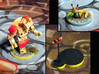 Cheese Golem, Ladybug, 4 Slugs - Mice & Mystics 3d printed Models hand-painted, after quick filing and assembly. (game board with flagstones copyright Plaid Hat Games).