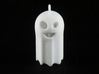 Smiley Ghost  3d printed Ghost pendant in white strong and flexible