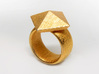 Pyramid Ring size 7 3d printed Gold Plated Glossy