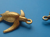Sea Turtle Pendant 3d printed Polished Gold Steel 