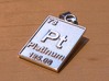 Platinum Periodic Table Pendant 3d printed This a digitally altered photo that gives you an approximation of what a platinum print would look like.  Platinum has a bright silver-white color. It goes through extensive hand-polishing to give it a smooth, shiny finish.