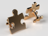 Puzzle Cufflinks Inverted 3d printed 14K Gold