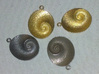 Spiral Pendant (QIV_g2) 3d printed "Polished Gold Steel", "Matte Gold Steel", "Polished Nickel Steel", "Stainless Steel"