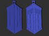 Dr Who Logo Pendant 3d printed Render showing front and back.
