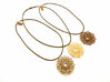 Mandala Flower Necklace 3d printed stainless steel, polished gold steel, polished bronze steel