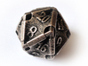Stretcher d20 3d printed In stainless steel and inked