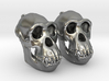 Chimpanzee Skull Earrings  (Pair of 2) 3d printed 