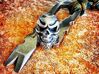 Skull Bead - Bandit 3d printed Silver - Lightly Polished - Aftermarket Patina