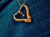 TWO HEARTS ONE LOVE 3d printed 14k Rose Gold Plated photo on Blue microfiber