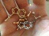 MDMA Molecule Keychain 3d printed MDMA molecule printed in stainless steel; the others are in "matte gold steel" and "raw brass"