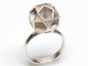 Polyhedron Ring Size 8 3d printed shown in silver