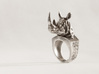 Rhino Ring 3d printed Raw silver blackened with liver of sulfur