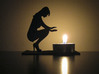 Handwarmer Lady Tea Light  3d printed Shown in Black Strong & Flexible