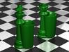 King & Queen Chess Pieces Shot Glasses-44mL/1.5oz 3d printed Gloss Oribe Green  Porcelain