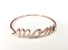 Mom Wire Bracelet 3d printed 14k Rose Gold Plated (photo)