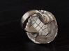 Turtle Shell Ring 3d printed Raw silver